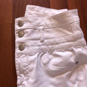 High Waisted White Skinny Jeans